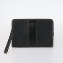 BURBERRY Nova Check Tote Bag Leather Canvas 2Set Black Beige Auth 143395-10