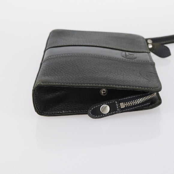 BURBERRY Nova Check Tote Bag Leather Canvas 2Set Black Beige Auth 143395