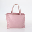 CELINE Macadam Canvas Tote Bag Leather 2Set Pink Beige Auth 143396-2