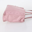 CELINE Macadam Canvas Tote Bag Leather 2Set Pink Beige Auth 143396-4