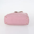 CELINE Macadam Canvas Tote Bag Leather 2Set Pink Beige Auth 143396-7