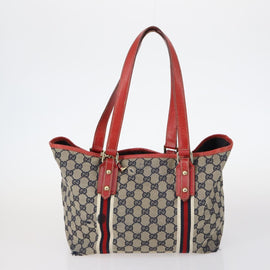 GUCCI GG Canvas GG Supreme Shoulder Bag PVC 4Set Beige Black Auth 143398 - 0