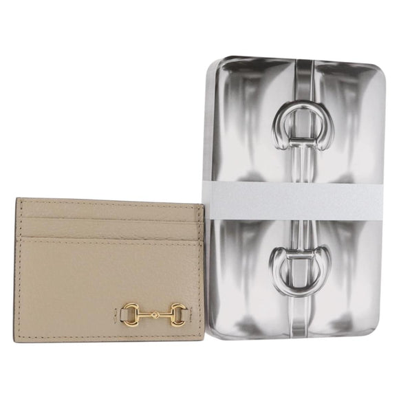 GUCCI Horsebit Card Case & Playing Cards Set Silver 700469 Auth 143399