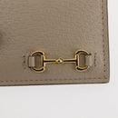 GUCCI Horsebit Card Case & Playing Cards Set Silver 700469 Auth 143399-12