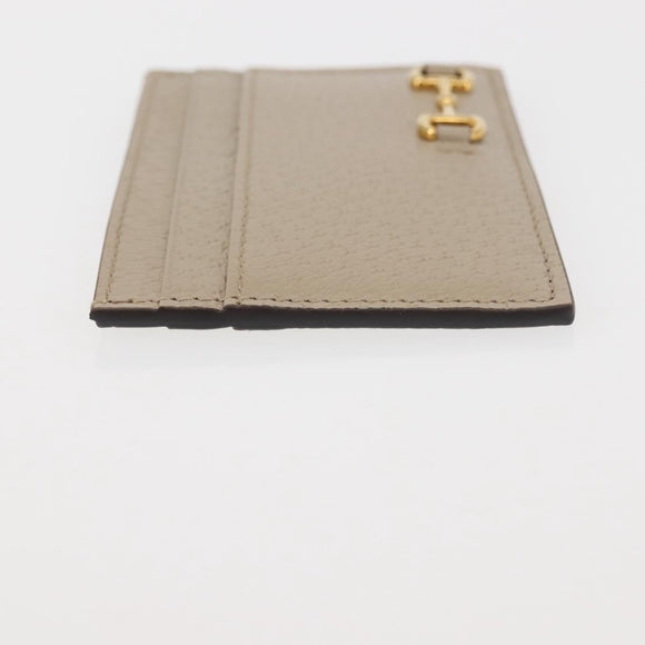 GUCCI Horsebit Card Case & Playing Cards Set Silver 700469 Auth 143399