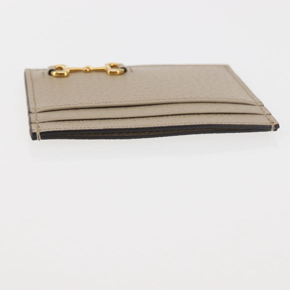 GUCCI Horsebit Card Case & Playing Cards Set Silver 700469 Auth 143399