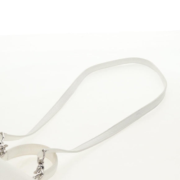 Chrome Hearts Hand Bag Rattan 2way White Silver Auth 143406SM