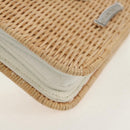 Chrome Hearts Hand Bag Rattan 2way White Silver Auth 143406SM-18