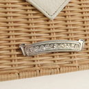 Chrome Hearts Hand Bag Rattan 2way White Silver Auth 143406SM-20