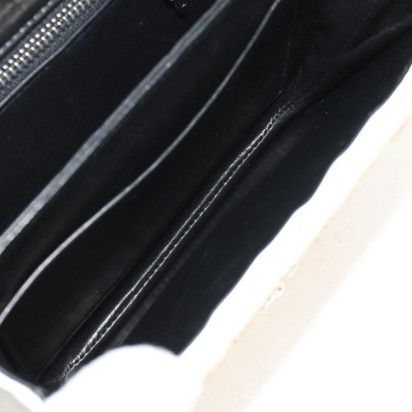 Chrome Hearts Hand Bag Rattan 2way White Silver Auth 143406SM