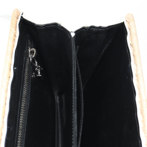 Chrome Hearts Hand Bag Rattan 2way White Silver Auth 143406SM