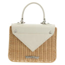 Chrome Hearts Hand Bag Rattan 2way White Silver Auth 143406SM-2