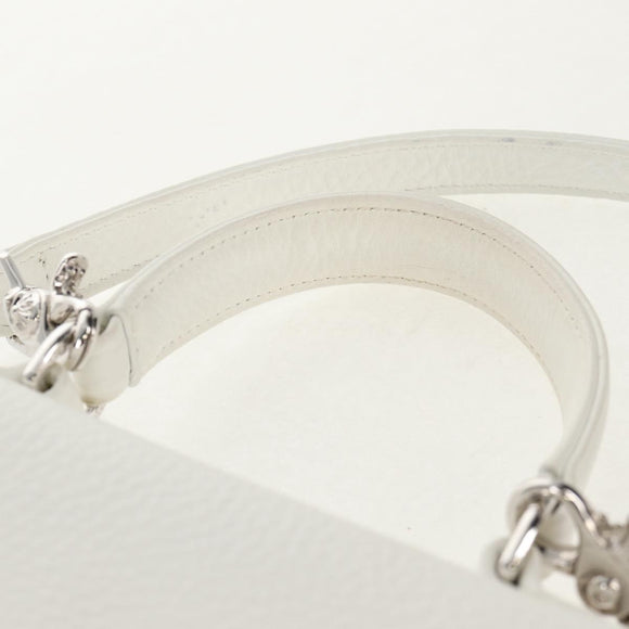 Chrome Hearts Hand Bag Rattan 2way White Silver Auth 143406SM