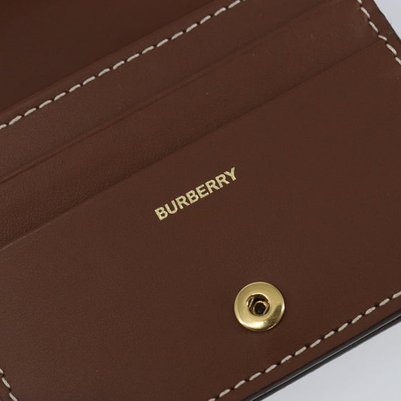 BURBERRY Nova Check Bifold Wallet Leather Brown Gold Auth 143410