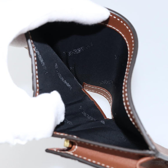 BURBERRY Nova Check Bifold Wallet Leather Brown Gold Auth 143410