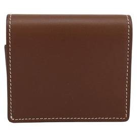 BURBERRY Nova Check Bifold Wallet Leather Brown Gold Auth 143410 - 0