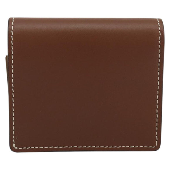 BURBERRY Nova Check Bifold Wallet Leather Brown Gold Auth 143410