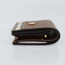 BURBERRY Nova Check Bifold Wallet Leather Brown Gold Auth 143410-3