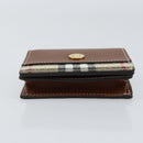 BURBERRY Nova Check Bifold Wallet Leather Brown Gold Auth 143410-6