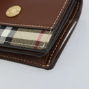 BURBERRY Nova Check Bifold Wallet Leather Brown Gold Auth 143410-7