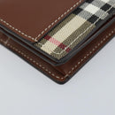 BURBERRY Nova Check Bifold Wallet Leather Brown Gold Auth 143410-13