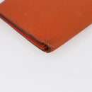 HERMES Bean Soufflé Wallet Leather Orange Auth 143412-16