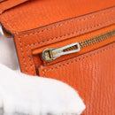 HERMES Bean Soufflé Wallet Leather Orange Auth 143412-17