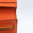 HERMES Bean Soufflé Wallet Leather Orange Auth 143412-9