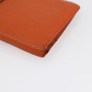 HERMES Bean Soufflé Wallet Leather Orange Auth 143412-7