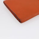 HERMES Bean Soufflé Wallet Leather Orange Auth 143412-14