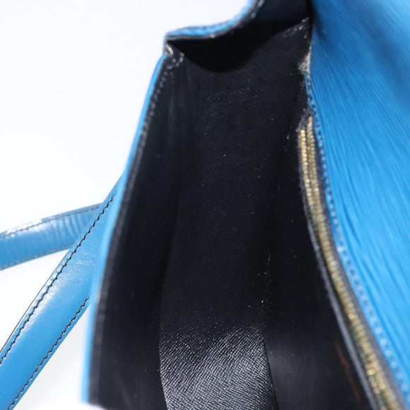LOUIS VUITTON Epi Saint Cloud GM Shoulder Bag Toledo Blue M52195 LV Auth 143462