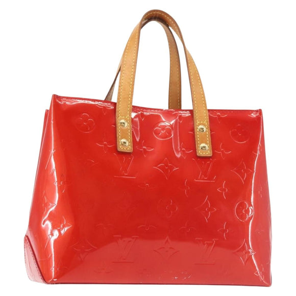 LOUIS VUITTON Monogram Vernis Reade PM Hand Bag Red Rouge M91088 LV Auth 143468
