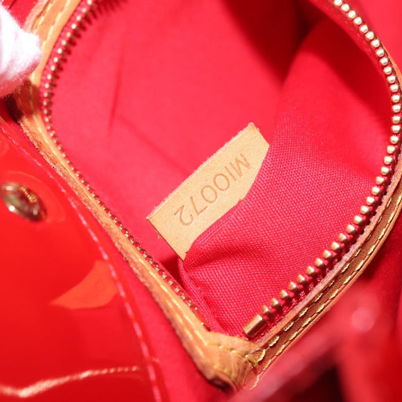 LOUIS VUITTON Monogram Vernis Reade PM Hand Bag Red Rouge M91088 LV Auth 143468