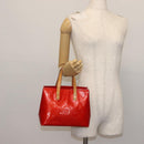 LOUIS VUITTON Monogram Vernis Reade PM Hand Bag Red Rouge M91088 LV Auth 143468-22