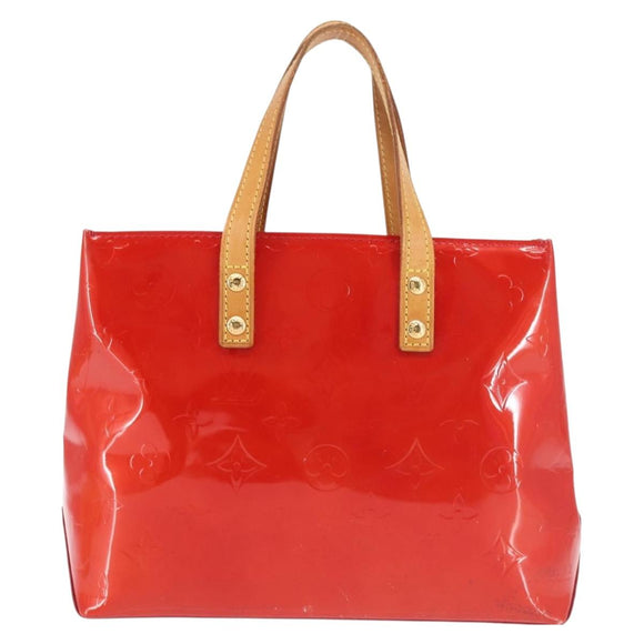 LOUIS VUITTON Monogram Vernis Reade PM Hand Bag Red Rouge M91088 LV Auth 143468
