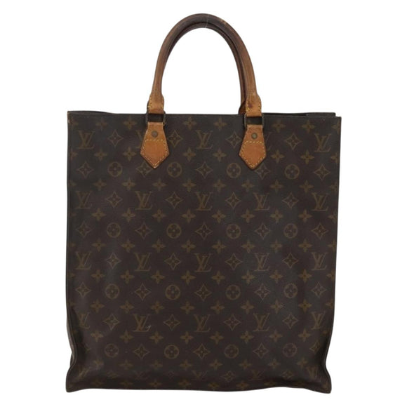 LOUIS VUITTON Monogram Sac Plat Hand Bag M51140 LV Auth 143478
