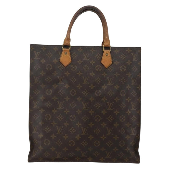 LOUIS VUITTON Monogram Sac Plat Hand Bag M51140 LV Auth 143478