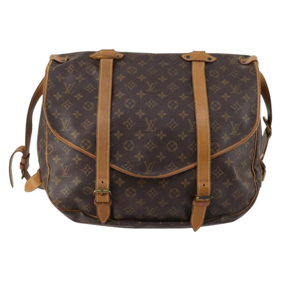 LOUIS VUITTON Monogram Saumur 43 Shoulder Bag M42252 LV Auth 143480