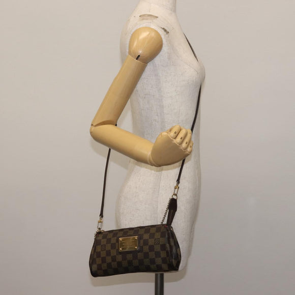 LOUIS VUITTON Damier Ebene Eva Shoulder Bag 2way N55213 LV Auth 143483