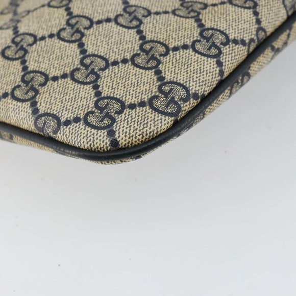 GUCCI GG Supreme Sherry Line Shoulder Bag PVC Navy Gold 89 02 047 Auth 143491