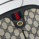 GUCCI GG Supreme Sherry Line Shoulder Bag PVC Navy Gold 89 02 047 Auth 143491-18