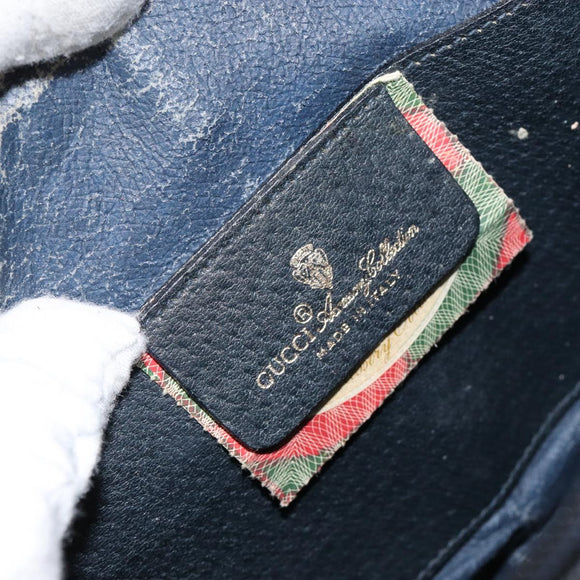 GUCCI GG Supreme Sherry Line Shoulder Bag PVC Navy Gold 89 02 047 Auth 143491