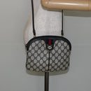 GUCCI GG Supreme Sherry Line Shoulder Bag PVC Navy Gold 89 02 047 Auth 143491-22