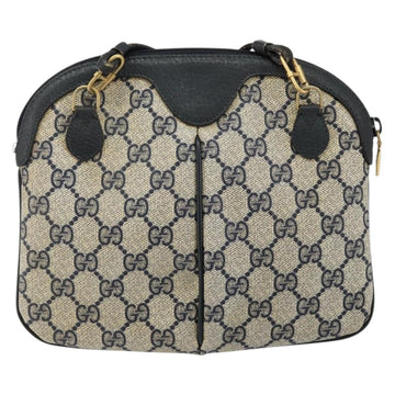 GUCCI GG Supreme Sherry Line Shoulder Bag PVC Navy Gold 89 02 047 Auth 143491 - 0