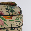 GUCCI Flora Shoulder Bag Canvas Beige Gold Auth 143493-11