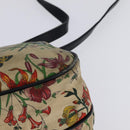 GUCCI Flora Shoulder Bag Canvas Beige Gold Auth 143493-13