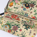 GUCCI Flora Shoulder Bag Canvas Beige Gold Auth 143493-15
