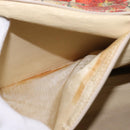 GUCCI Flora Shoulder Bag Canvas Beige Gold Auth 143493-11
