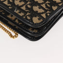 Christian Dior Trotter Canvas Shoulder Bag Navy Gold Auth 143495-17