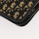 Christian Dior Trotter Canvas Shoulder Bag Navy Gold Auth 143495-18